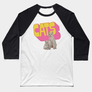 Cute Retro Style Cat Lover Design Baseball T-Shirt